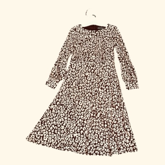 Jessica Howard Petite Women’s Long Sleeve Animal Print Midi Dress Size 8P - Picture 7 of 12